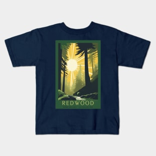 Redwood National Park Vintage Travel Poster Kids T-Shirt